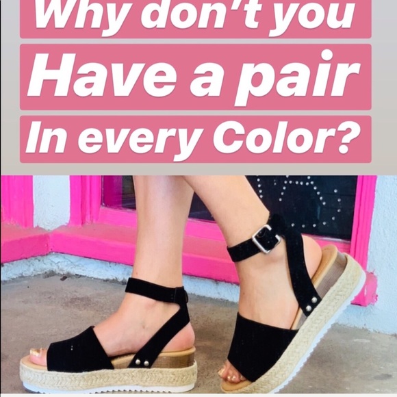 1 Left! Soda Shoes Topic Blue Ankle Strap Espadrille Platform Sandals 6 - Picture 8 of 8